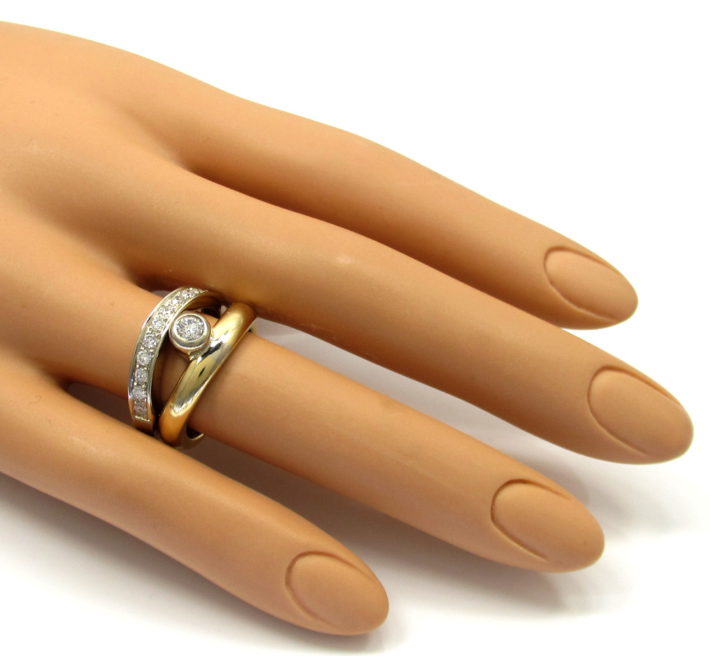 Baraka 18k two tone gold diamond band 0.61ct