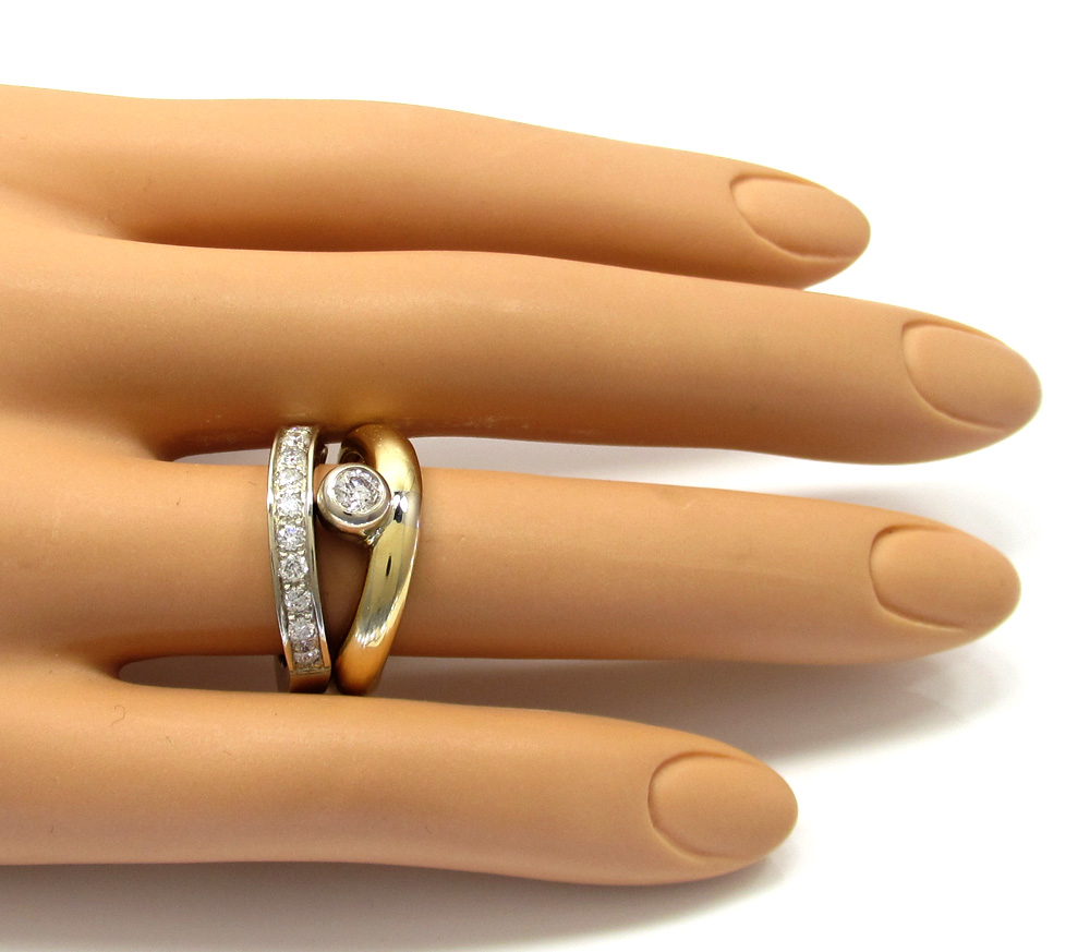 Baraka 18k two tone gold diamond band 0.61ct