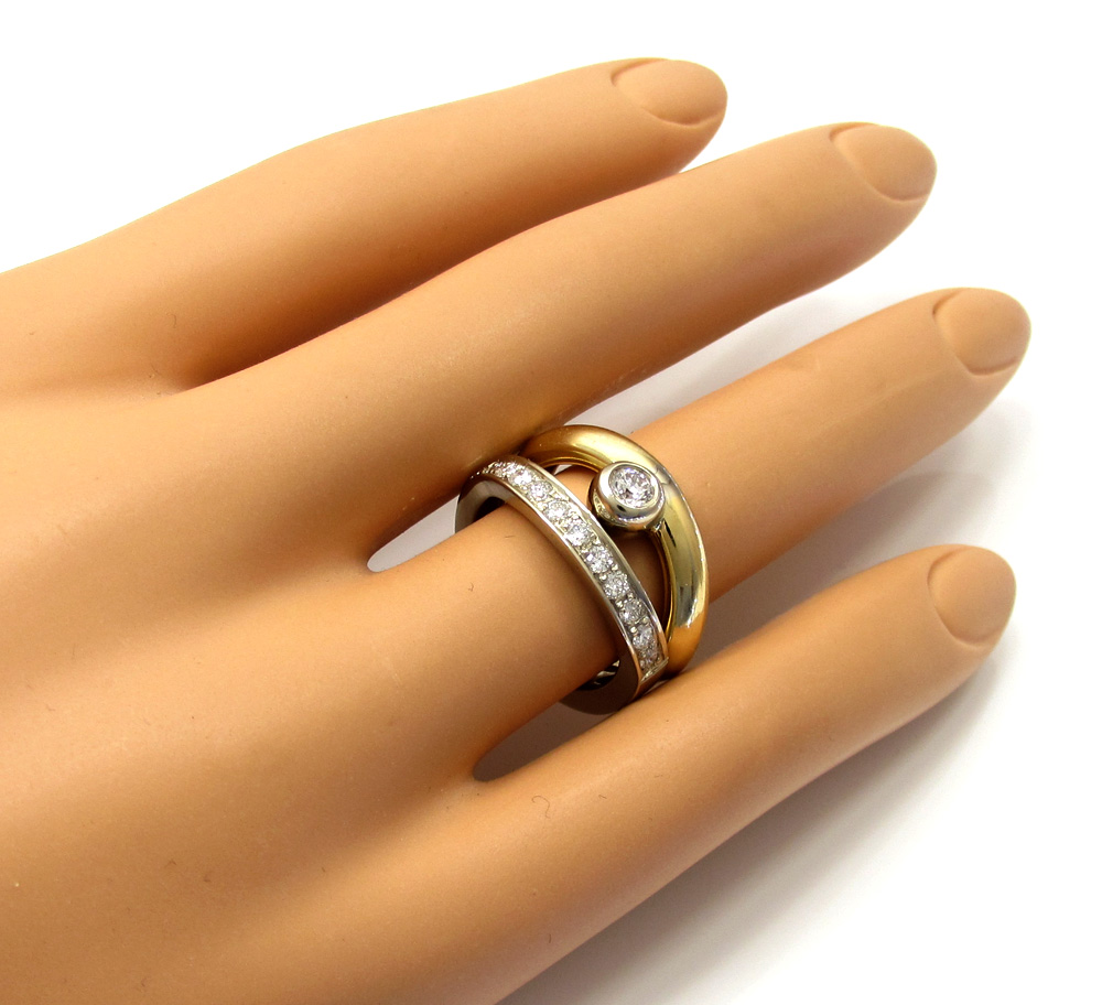 Baraka 18k two tone gold diamond band 0.61ct