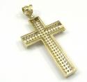 10k yellow gold large cz solid dome frame cross 4.00ct