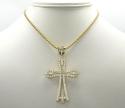 10k yellow gold medium cz fancy cross 3.00ct