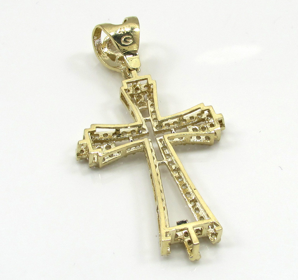 10k yellow gold small cz fancy cross 2.00ct