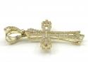 10k yellow gold small cz fancy cross 2.00ct