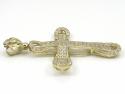 10k yellow gold large cz 3d cross 4.00ct
