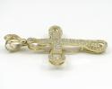 10k yellow gold medium cz 3d cross 3.00ct