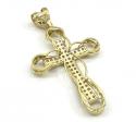 10k yellow gold medium cz 3d cross 3.00ct