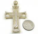 10k yellow gold large double cross 4.00ct