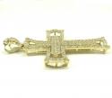 10k yellow gold large double cross 4.00ct
