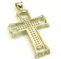 10k yellow gold large double cross 4.00ct