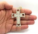 10k yellow gold large double cross 4.00ct