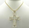 10k yellow gold large double cross 4.00ct