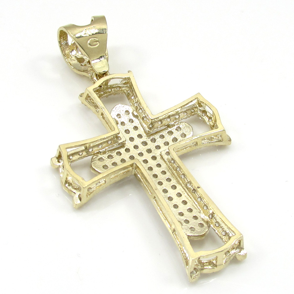 10k yellow gold small double cross 2.00ct - Image 4