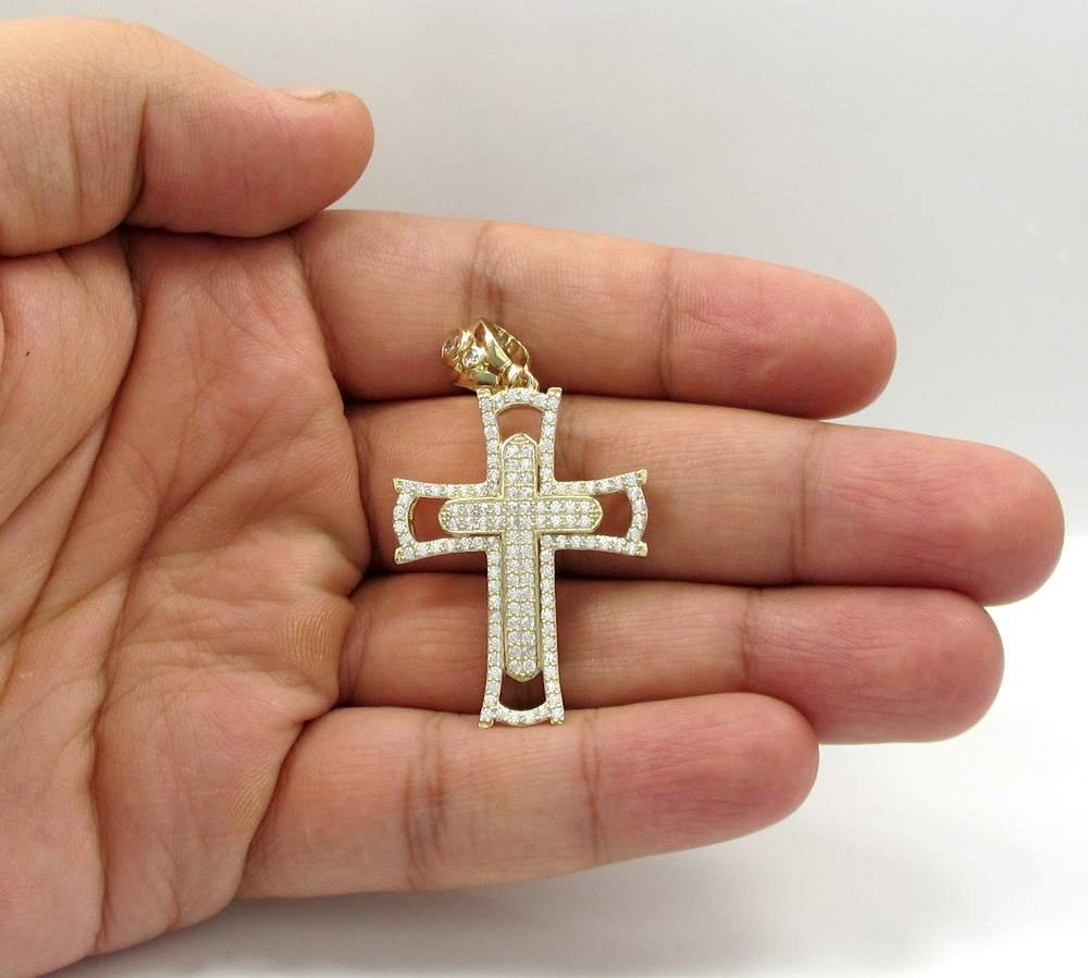 10k yellow gold small double cross 2.00ct - Image 5