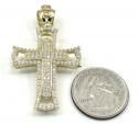 10k yellow gold small double cross 2.00ct