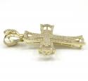 10k yellow gold small double cross 2.00ct