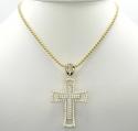 10k yellow gold small double cross 2.00ct