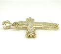 10k yellow gold large fancy cross 4.00ct