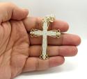 10k yellow gold large fancy cross 4.00ct