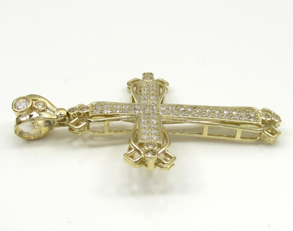 10k yellow gold medium fancy cross 3.00ct