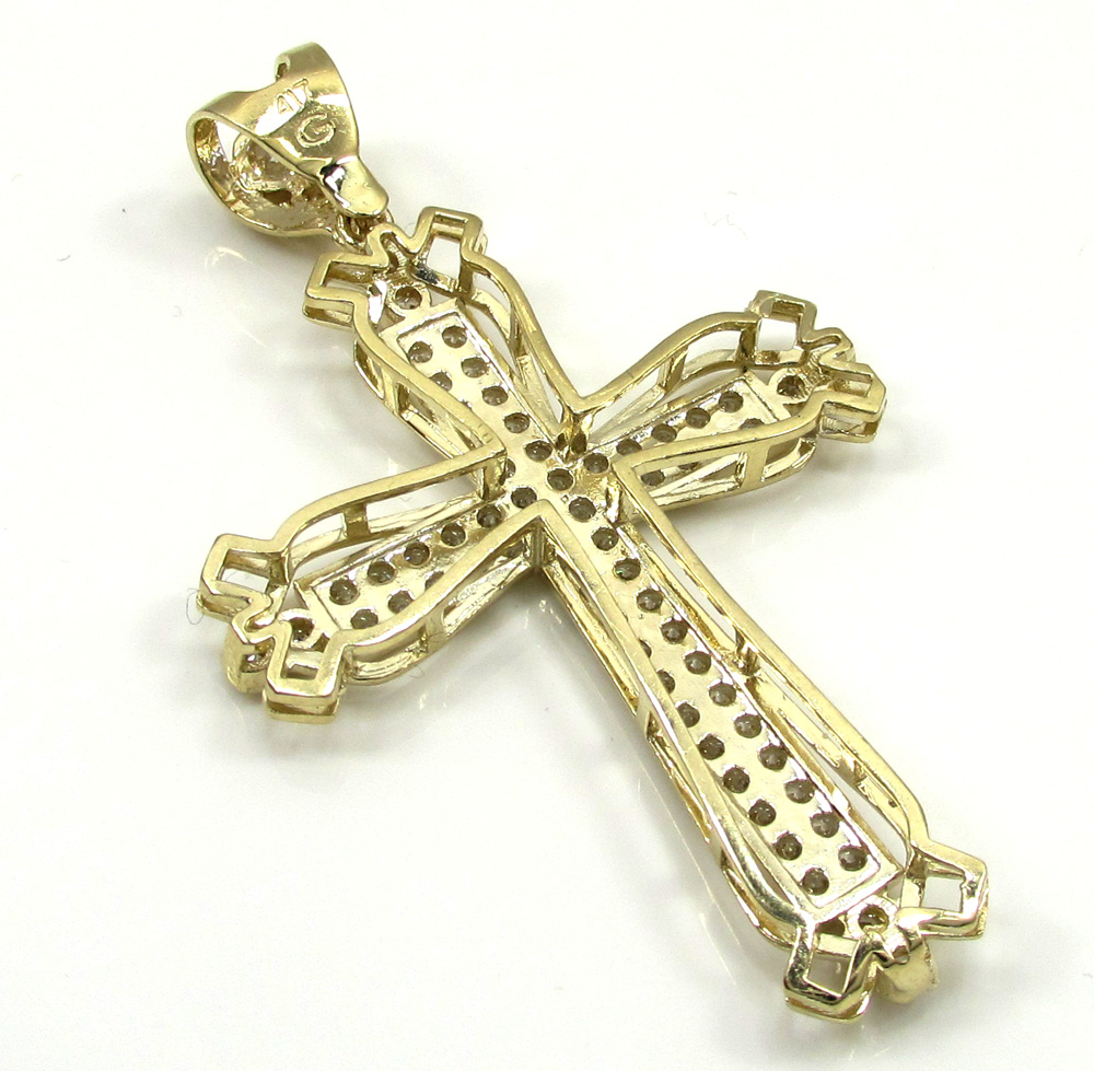 10k yellow gold medium fancy cross 3.00ct - Image 4