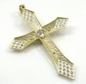 10k yellow gold large diamond cut jesus cross 2.00ct