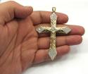 10k yellow gold large diamond cut jesus cross 2.00ct