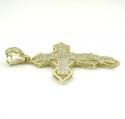 10k yellow gold large diamond 3d jesus cross 2.50ct