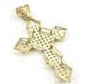 10k yellow gold large diamond 3d jesus cross 2.50ct