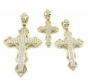 10k yellow gold large diamond 3d jesus cross 2.50ct