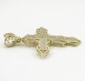 10k yellow gold medium diamond 3d jesus cross 2.00ct