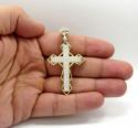 10k yellow gold medium diamond 3d jesus cross 2.00ct