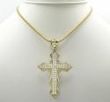 10k yellow gold medium diamond 3d jesus cross 2.00ct