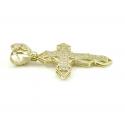 10k yellow gold small diamond 3d jesus cross 1.50ct