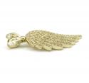 10k yellow gold medium angel wing pendant 1.00ct
