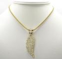 10k yellow gold medium angel wing pendant 1.00ct