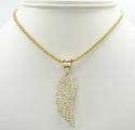10k yellow gold medium angel wing pendant 0.75ct