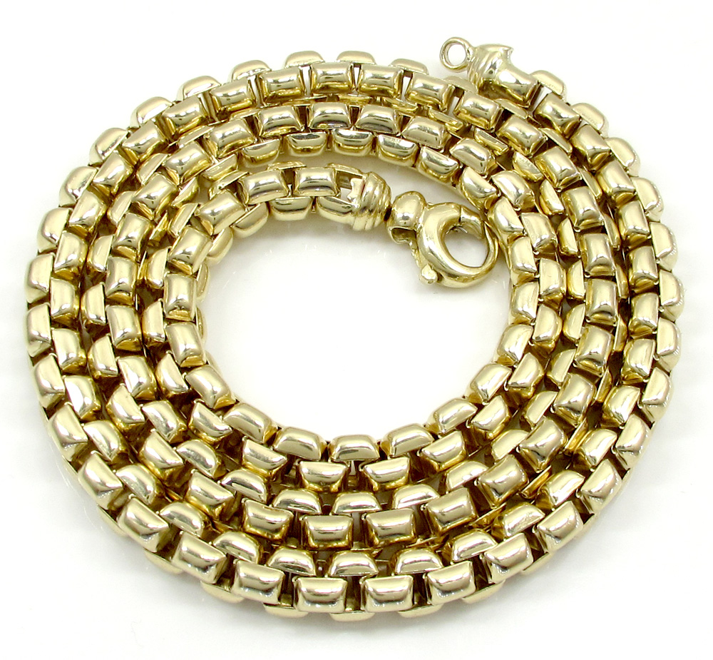14k yellow gold italian super xl box chain 24-30 inch 6.8mm