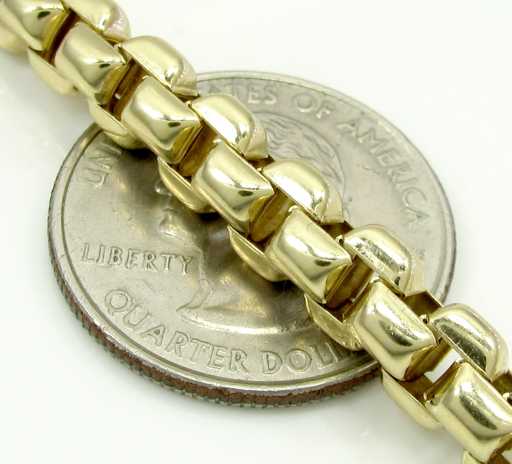 14k yellow gold italian super xl box chain 24-30 inch 6.8mm - Image 3
