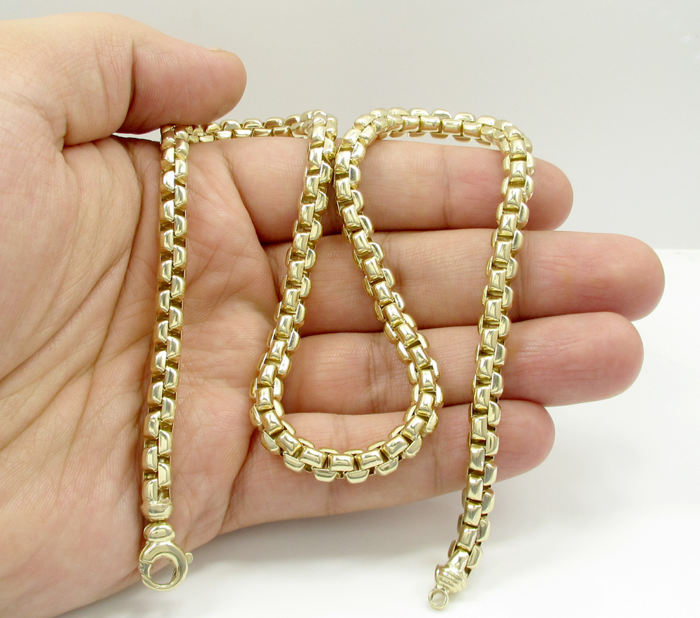 14k yellow gold italian super xl box chain 24-30 inch 6.8mm - Image 6