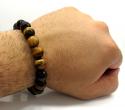 Tiger eye onyx macramé smooth bead rope bracelet