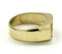 14k yellow gold cz black onyx rectangle ring 0.12ct