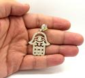 10k yellow gold cz hamsa pendant 1.40ct