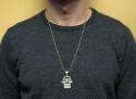 10k yellow gold cz hamsa pendant 1.40ct