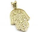 10k yellow gold cz star of david hamsa pendant 2.00ct