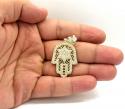 10k yellow gold cz star of david hamsa pendant 2.00ct