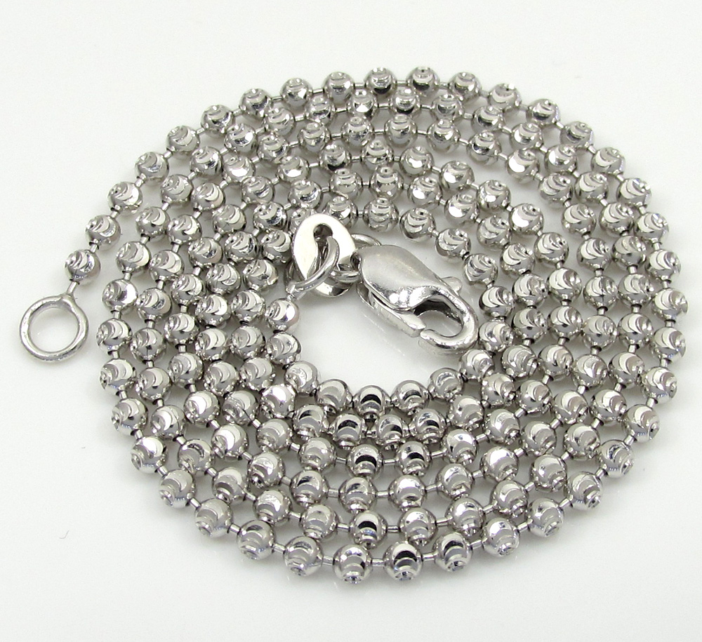 14k gold moon cut bead chain 16-30 inch 1.8mm
