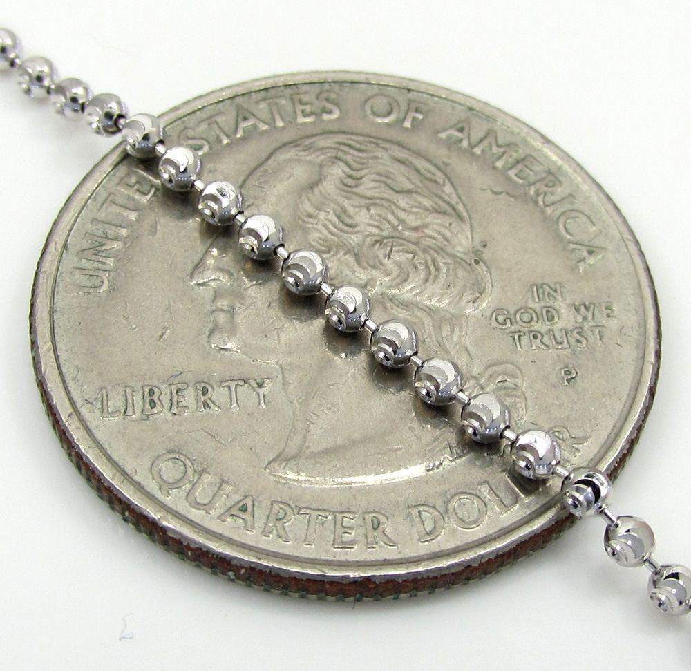 14k gold moon cut bead chain 16-30 inch 1.8mm