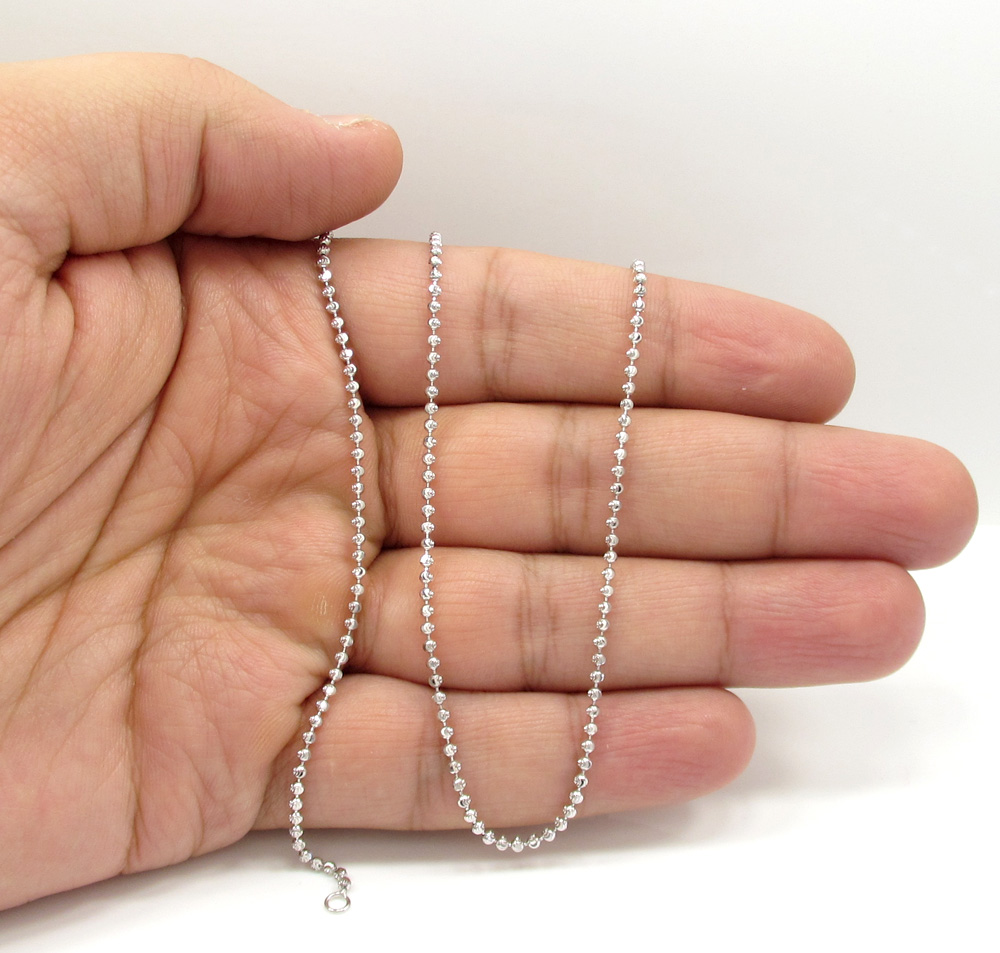 14k gold moon cut bead chain 16-30 inch 1.8mm