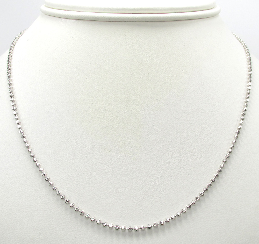 14k gold moon cut bead chain 16-30 inch 1.8mm