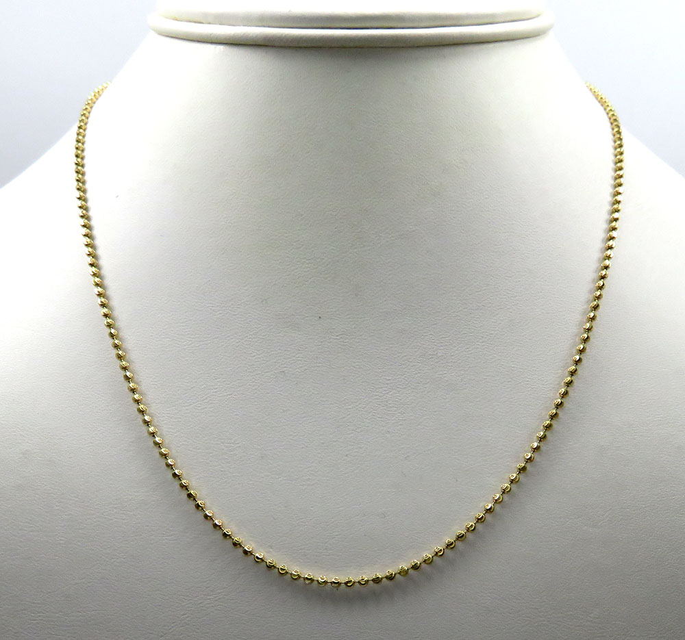 14k gold moon cut bead chain 16-30 inch 1.8mm - Image 10